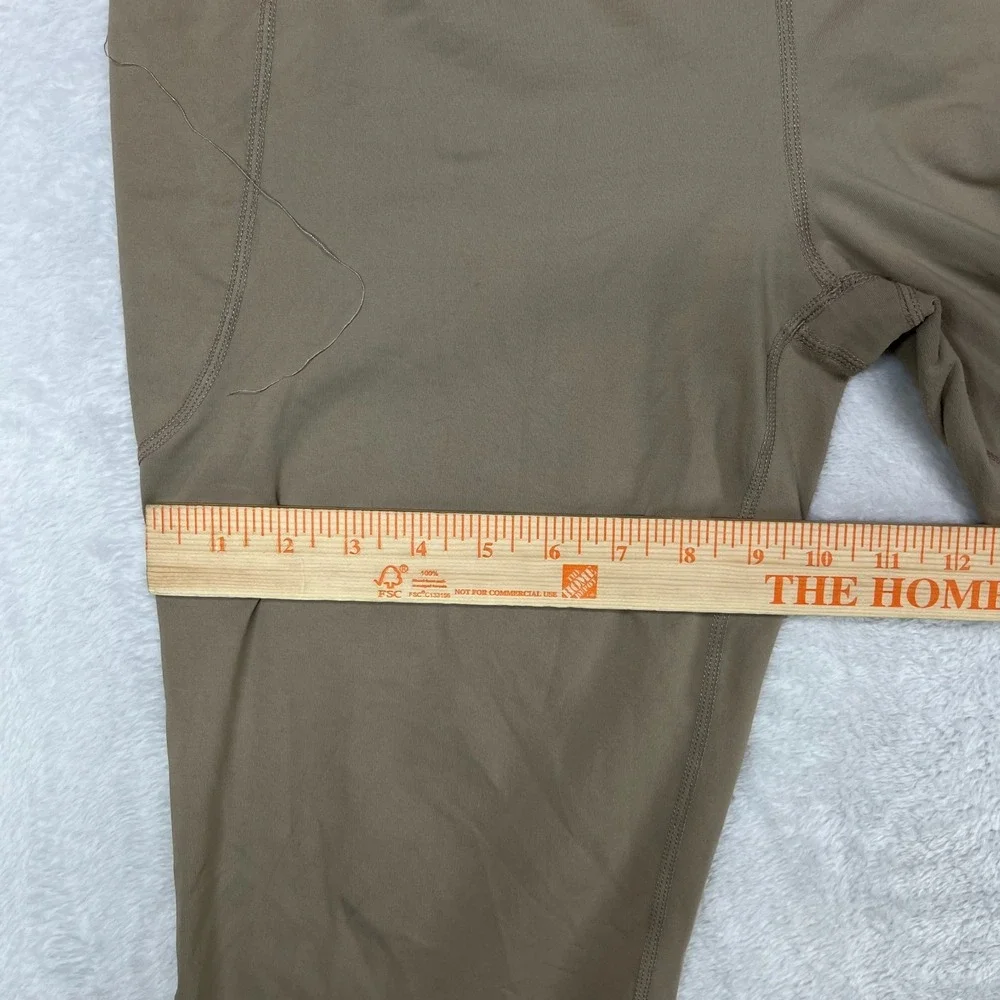 Women's Flare Yoga Pants Tan Brown High Rise Crossover Waist‎ Athleisure - 30x26